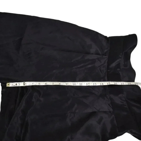 COS Silk Wide Leg Navy Blue Pants Trousers High Waist Size  12 - Picture 12 of 13